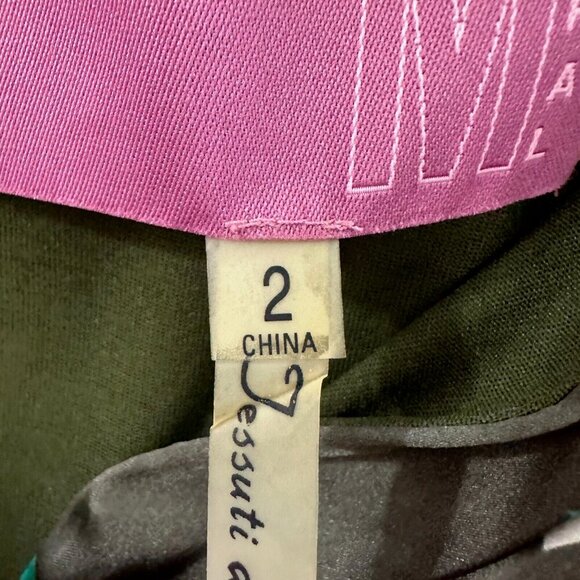 MIKAEL AGHAL Silk Dress Made in Italy Pleated Sheath Novelty Print - Picture 6 of 16